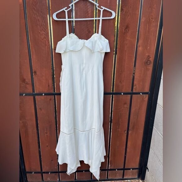 Jonathan Simkhai Assymetric Ruffle Dress size 4 white - Picture 3 of 10